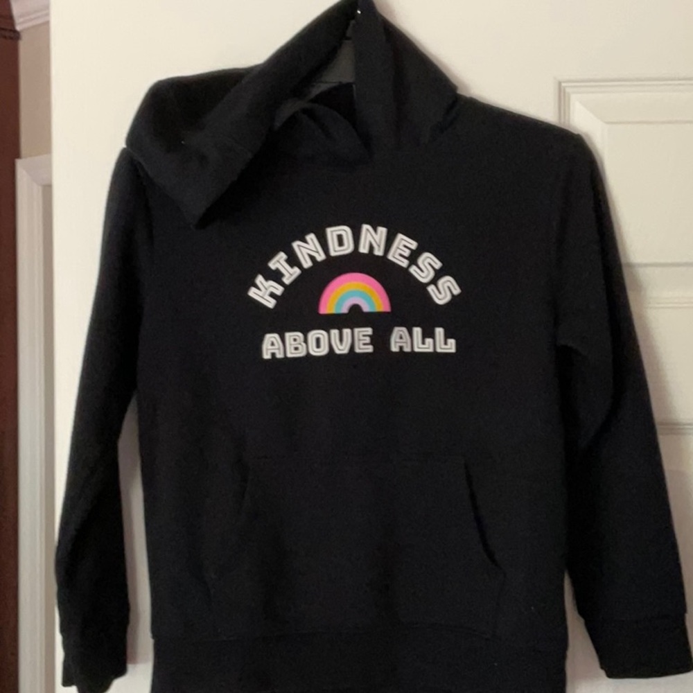 Cat & Jack Black Hoodie with Pink Accent Size L (10/12)
